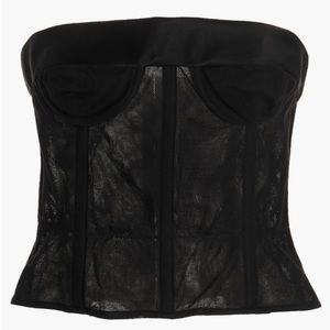 Maison Martin Margiela Corset top Cotton Tulle black Mesh Bustier NWT size 6